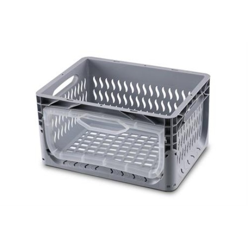 Perforated Plastic Crate with Side Cover (40x30x22 cm)