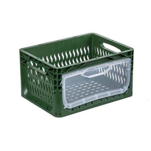 Perforated Plastic Crate with Side Cover (40x30x22 cm)