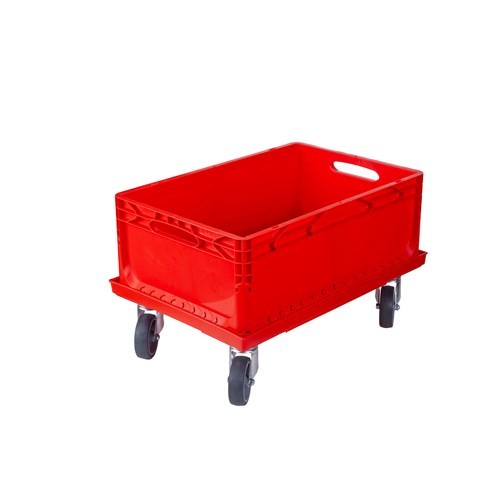 Plastic Case with Trolley Red (60x40x22 cm)