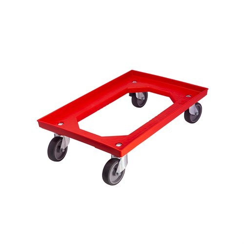 Plastic Case with Trolley Red (60x40x22 cm)