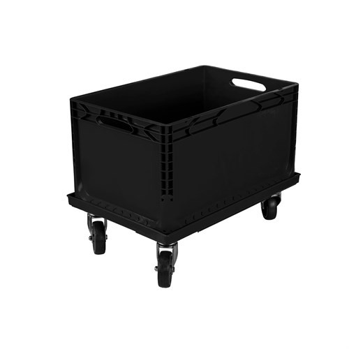 Plastic Case with Trolley Black (60x40x32 cm)