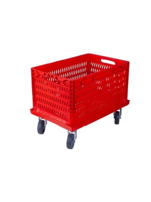 Plastic Crate with Transport Trolley