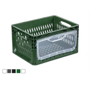 Perforated Plastic Crate with Side Cover (40x30x22 cm)