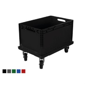 Plastic Case with Trolley Black (60x40x32 cm)